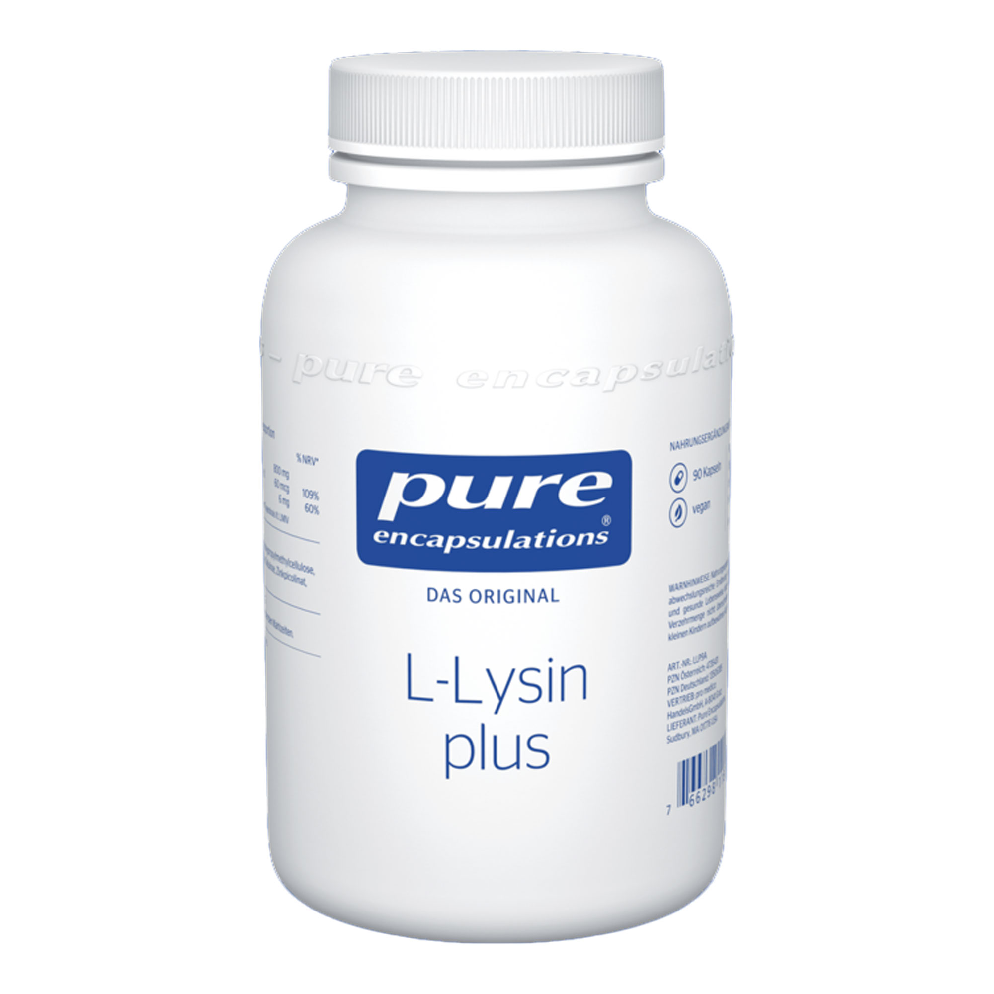Nahrungsergänzungsmittel mit L-Lysin, Selen und Zink.