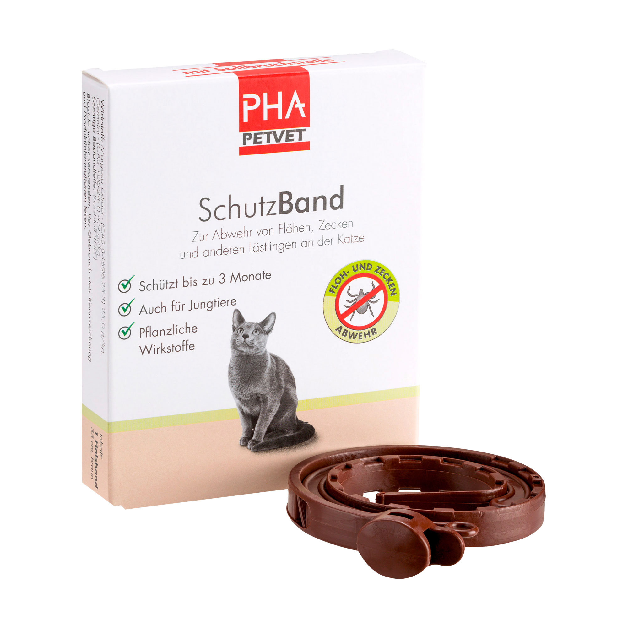 Kunststoffhalsband (35 cm) mit Sollbruchstelle für Katzen zur Abwehr von Flöhen, Zecken und anderen Lästlingen.