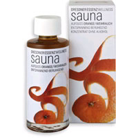 Sauna Aufguss mit Orange Weihrauch Aroma.