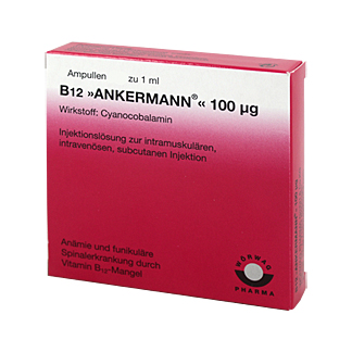 Vitamin B12-Mangel, der ernährungsmäßig nicht behoben werden kann.
