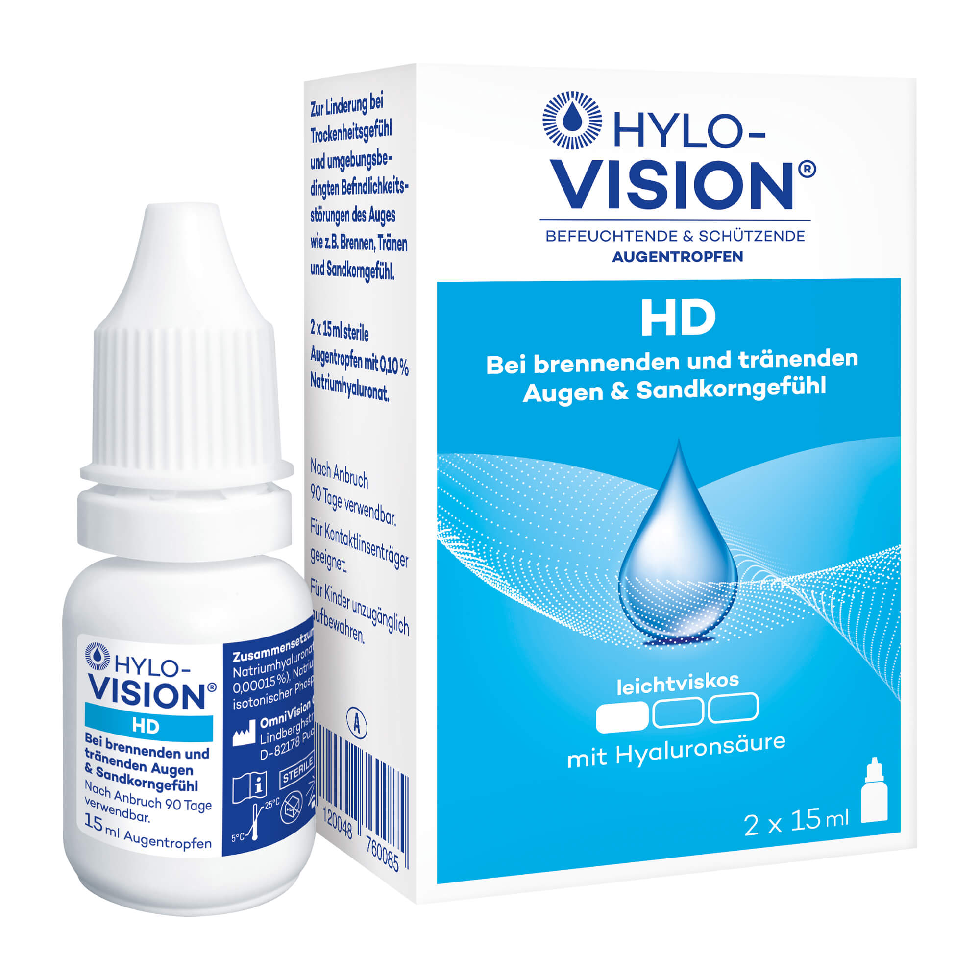 Befeuchtende & schützende Augentropfen. Zur Linderung bei Trockenheitsgefühl und umgebungsbedingten Befindlichkeitsstörungen des Auges.