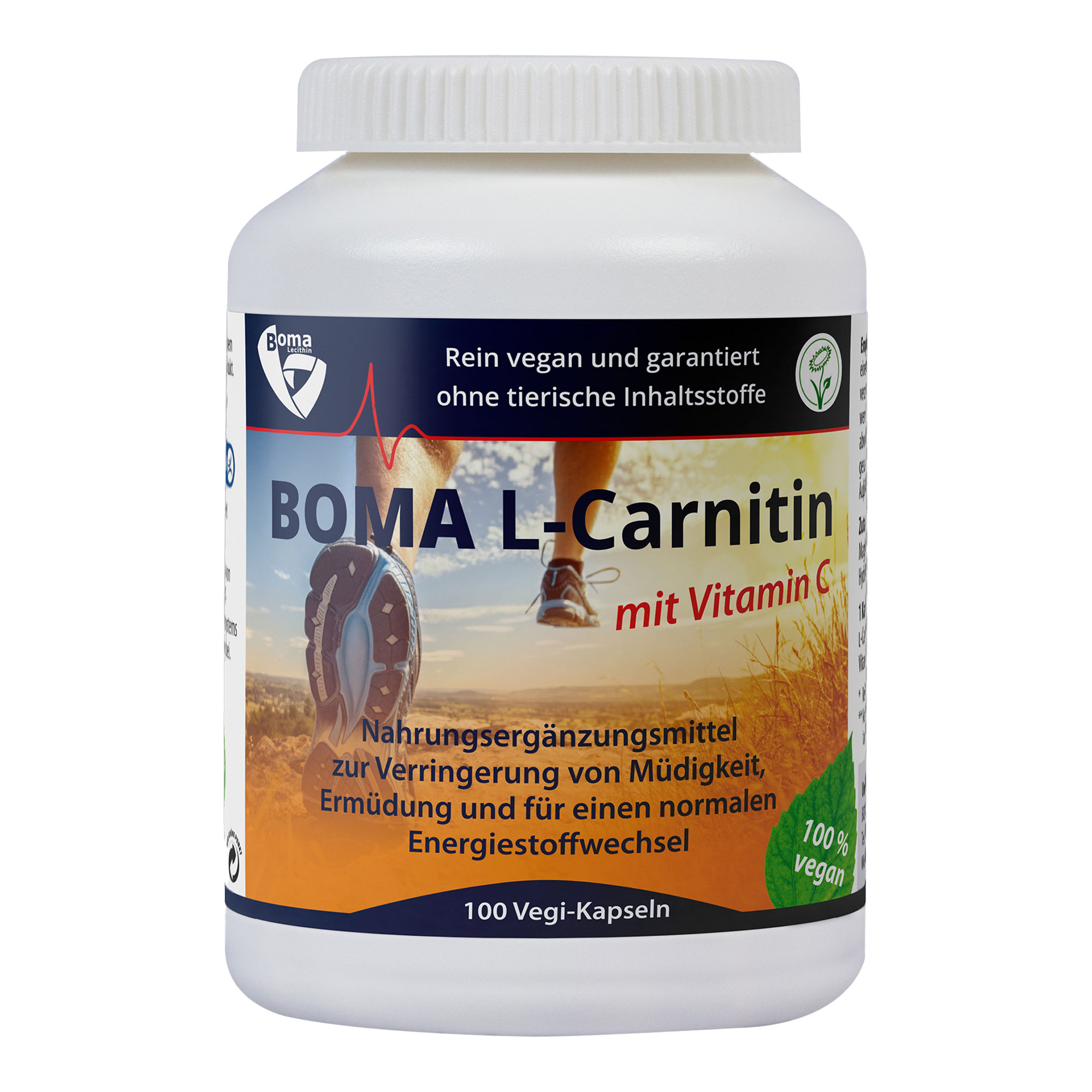 Nahrungsergänzungsmittel mit L-Cartinin und Vitamin C.
