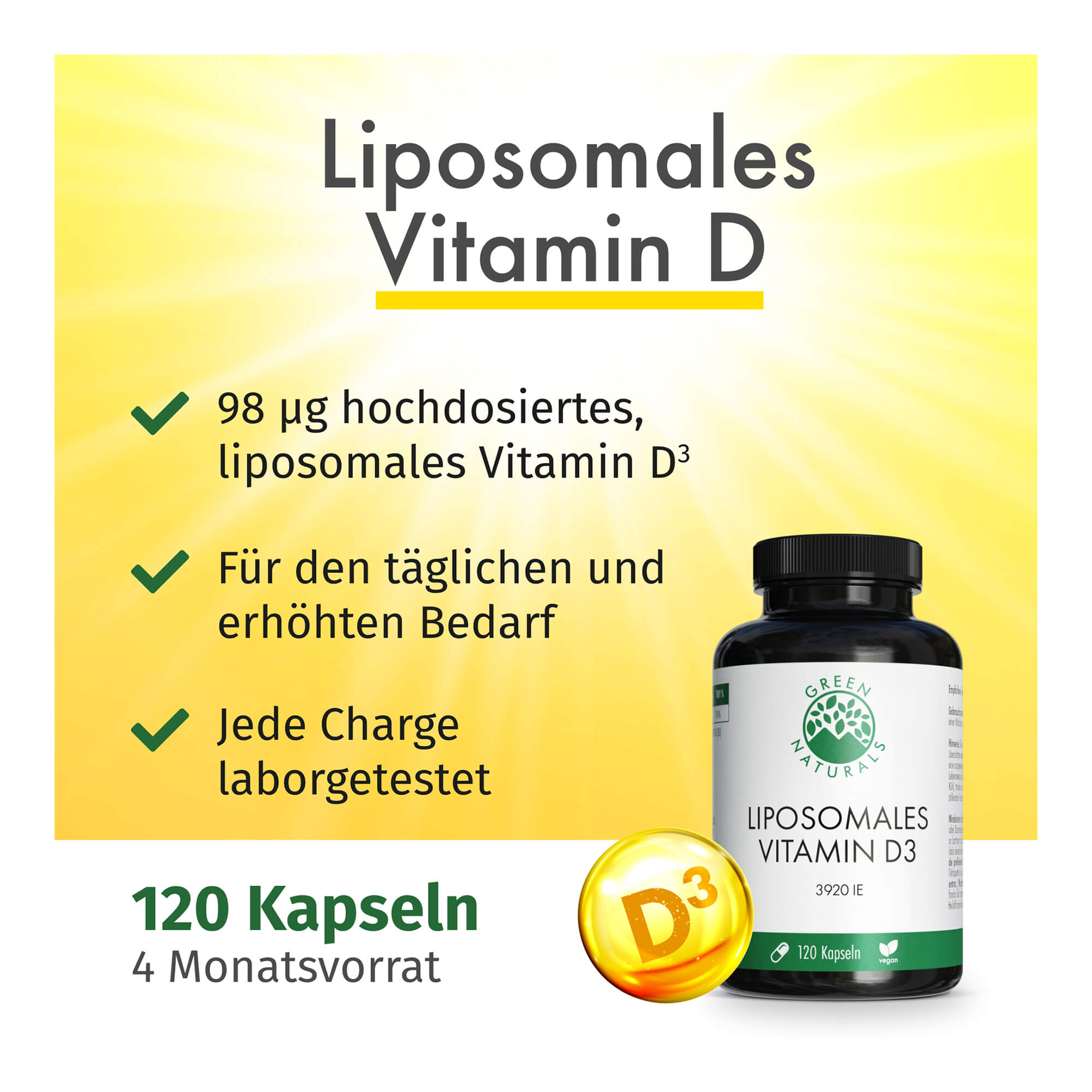 Eigenschaften von GREEN NATURALS Liposomales Vitamin D3