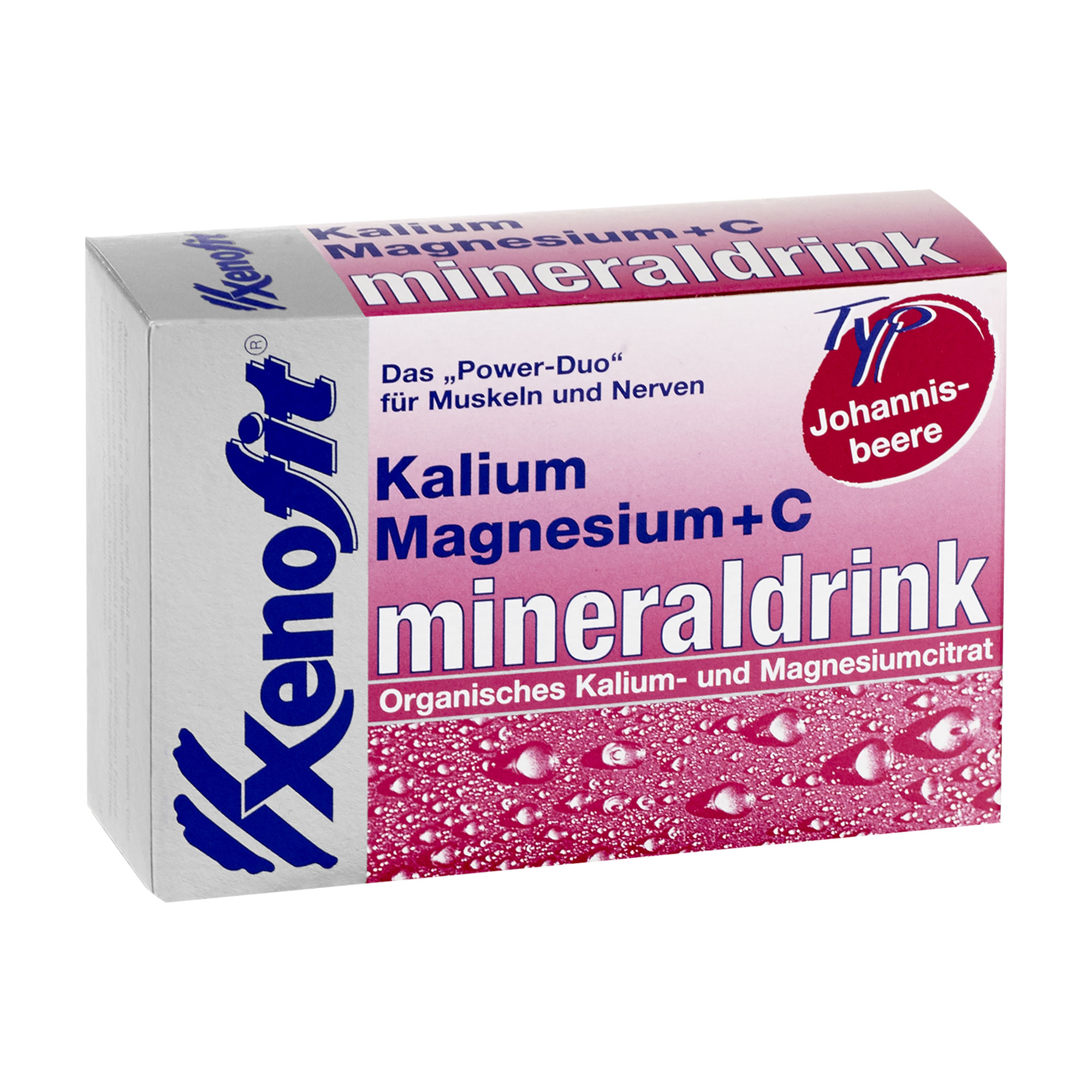 Nahrungsergänzungsmittel mit Kalium, Magnesium und Vitamin C. Mit Johannisbeere-Geschmack.