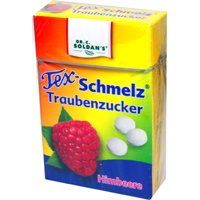 Traubenzucker-Fruchtbonbons Pocketbox. Himbeere.